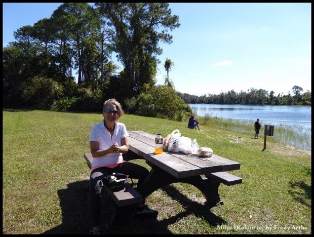 Idyllischer Rast an einem der unzähligen Seen entlang der Strasse.