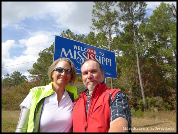 Das ging aber schnell. Alabama's Südgrenze in 24 Std. durchradelt.