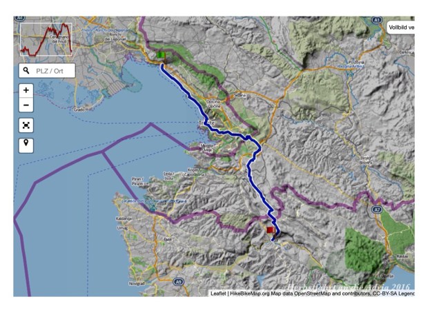 Etappenübersicht (www.gpsies.com)